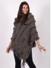 Hooded Poncho with Faux Fur Details
